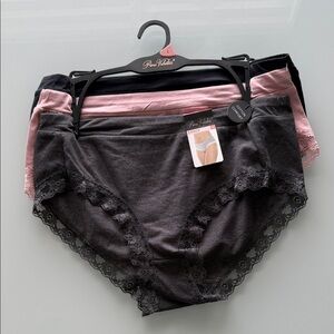 Peach John Lace Trim Panties - Black and Pink Set